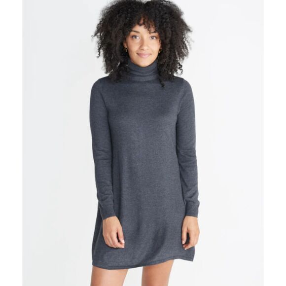 Marine Layer Addison Sweater Dress Womens Small Wool Cashmere Blend Gray Casual - Picture 2 of 10